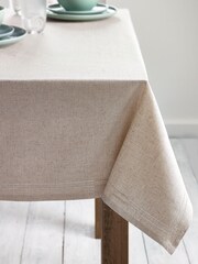 Natural Cotton  Linen Blend Table Cloth - Image 1 of 3