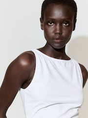 Mango White Broderie Midi Dress - Image 4 of 7