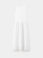 Mango White Broderie Midi Dress - Image 5 of 7