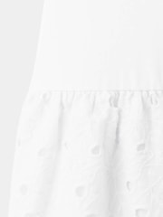 Mango White Broderie Midi Dress - Image 6 of 7