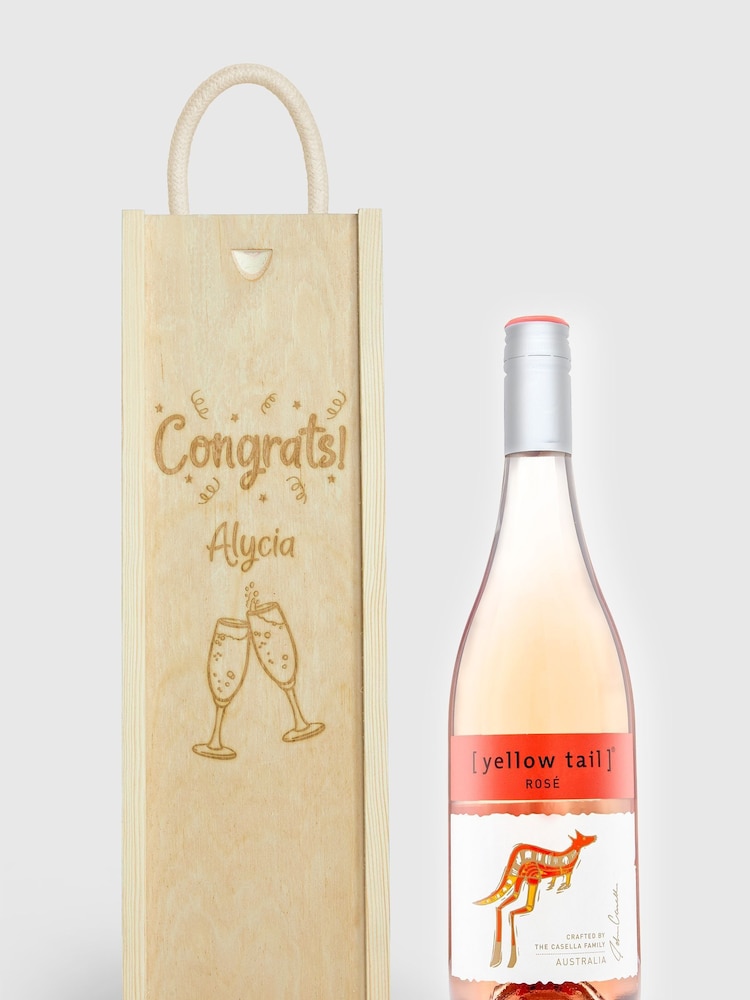 Personalised Congratulations Gift Box with Rose Wine by Gifted Drinks - Image 1 of 4
