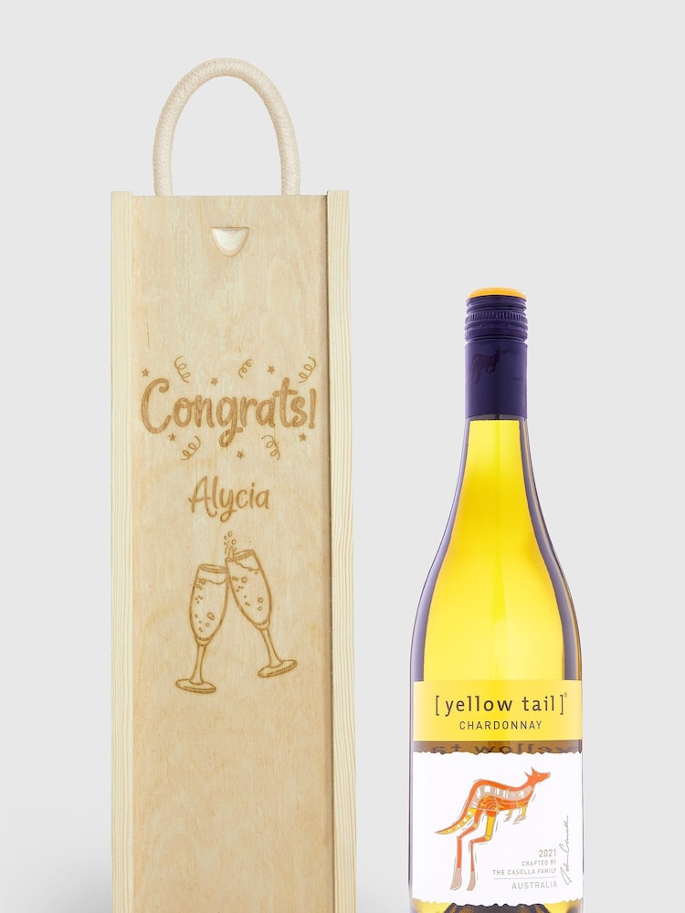 Personalised Congratulations Gift Box with White Wine by Gifted Drinks - Image 1 of 4