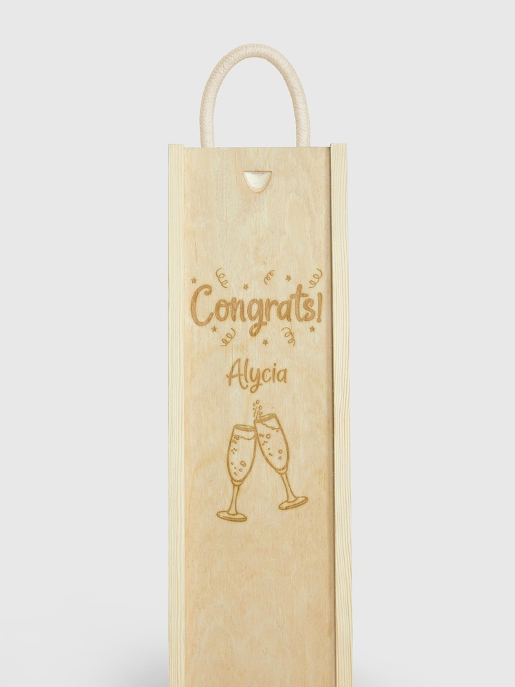 Personalised Congratulations Gift Box with White Wine by Gifted Drinks - Image 2 of 4