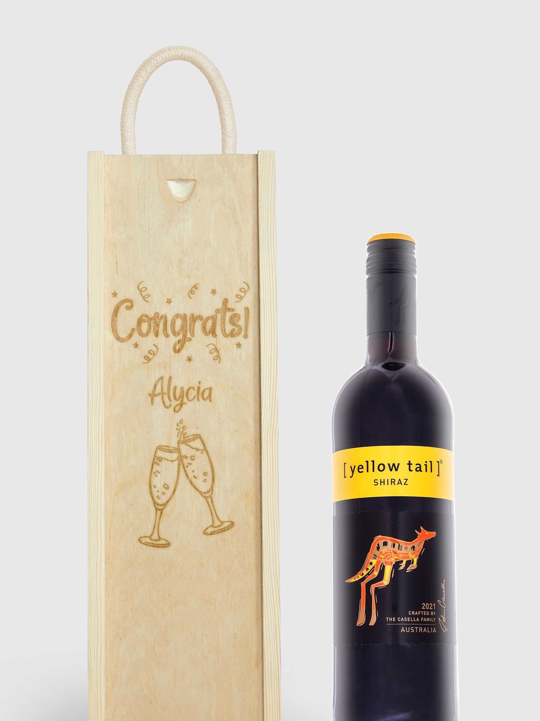 Buy Personalised Congratulations Gift Box with Red Wine by Gifted ...