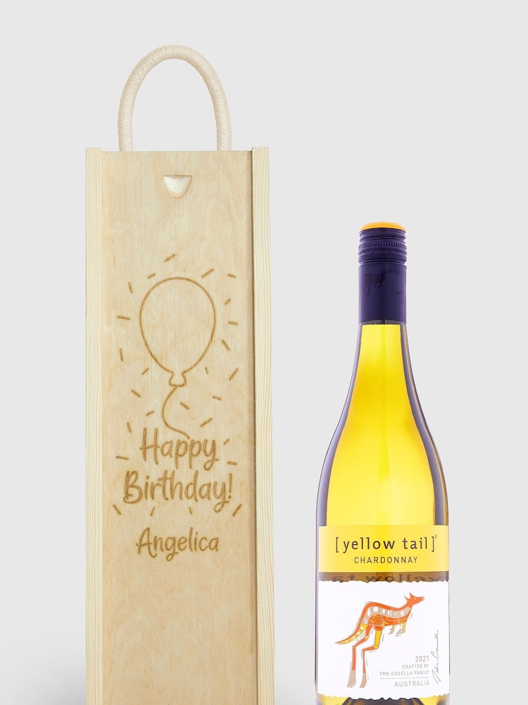 Personalised Happy Birthday Gift Box With White Wine by Gifted Drinks - Image 1 of 4