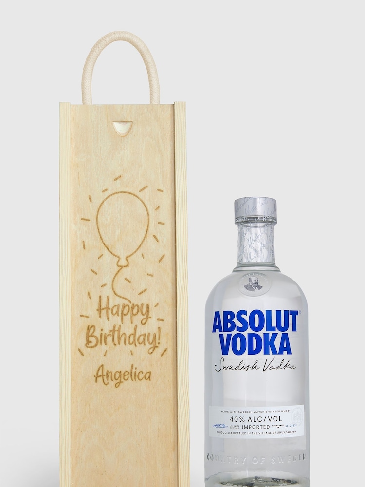 Personalised Happy Birthday Gift Box With Absolut Vodka by Gifted Drinks - Image 1 of 4