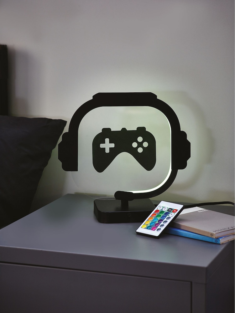Black Gamer Controller LED	Table Light - Image 1 of 10
