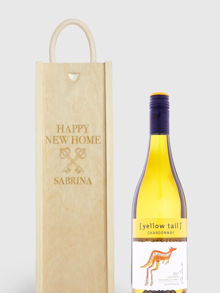 Personalised New Home Gift Box With White Wine by Gifted Drinks - Image 1 of 4 Personalised New Home Gift Box With White Wine by Gifted Drinks - Image 1 of 4