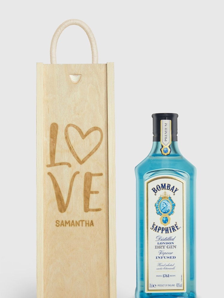 Personalised With Love Gift Box With Bombay Sapphire by Gifted Drinks - Image 1 of 4