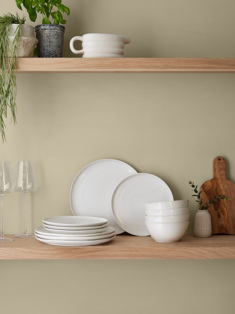 12 Piece White Kya Dinnerware Dinner Set - Image 5 of 7