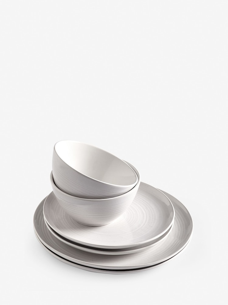 12 Piece White Kya Dinnerware Dinner Set - Image 6 of 7