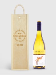 Personalised Merry Christmas Gift Box with White Wine by Gifted Drinks - Image 1 of 4