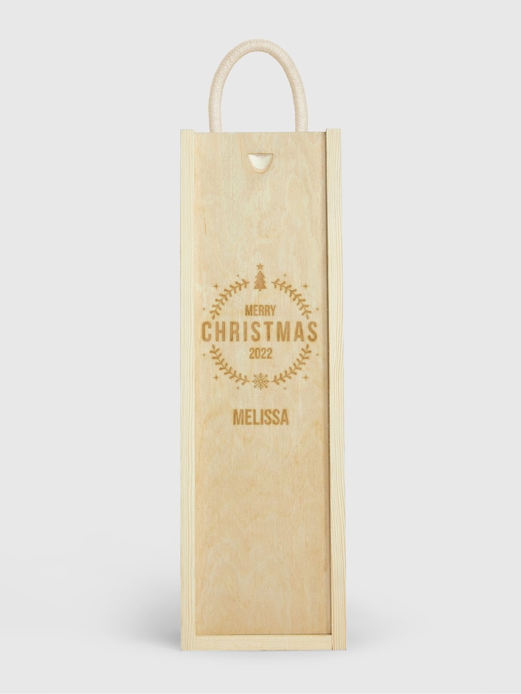 Personalised Merry Christmas Gift Box with White Wine by Gifted Drinks - Image 2 of 4