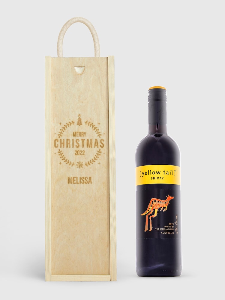 Personalised Merry Christmas Gift Box with Red Wine by Gifted Drinks - Image 1 of 4