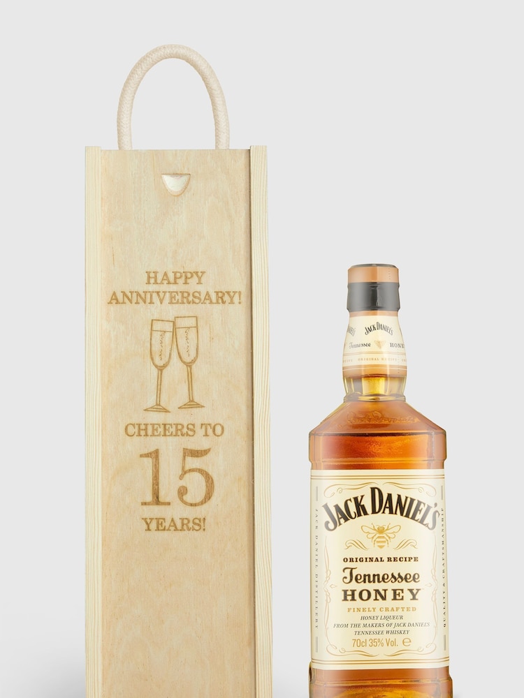 Personalised Happy Anniversary Gift Box with Jack Daniel's by Gifted Drinks - Image 1 of 4