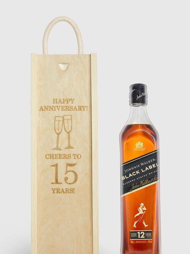 Personalised Happy Anniversary Gift Box with Johnnie Walker by Gifted Drinks - Image 1 of 4