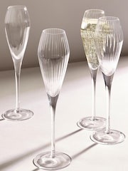 Clear Sienna Champagne Flute Glasses Set of 4 Prosecco Flute Glasses - Image 1 of 3