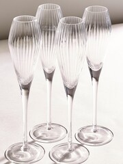 Clear Sienna Champagne Flute Glasses Set of 4 Prosecco Flute Glasses - Image 2 of 3