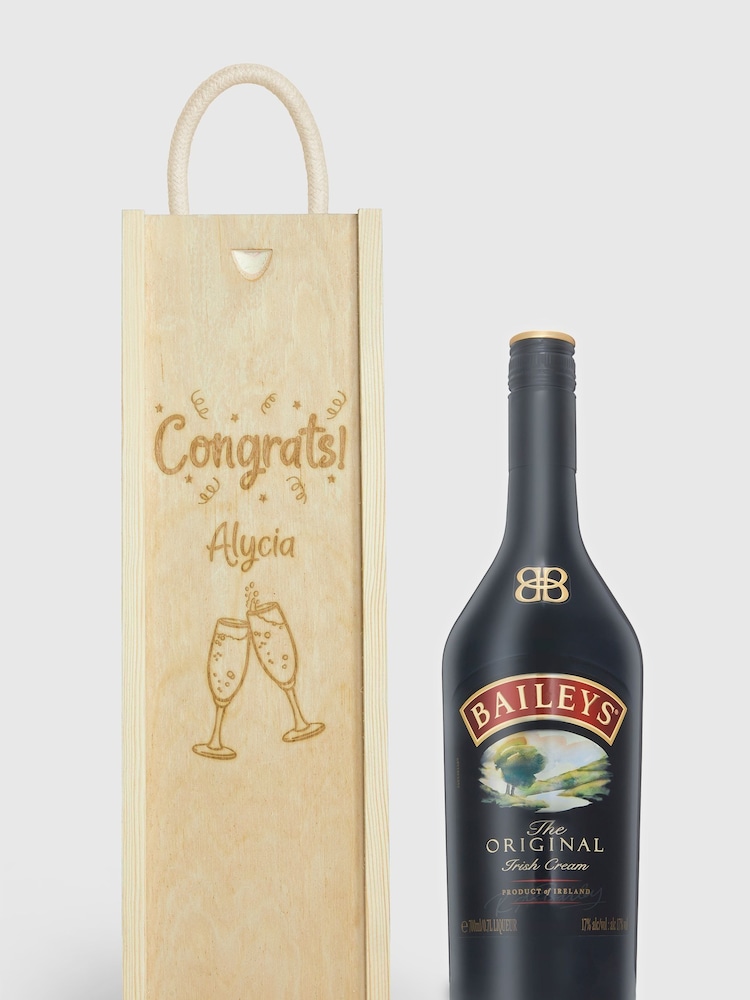 Personalised Congratulations Gift Box with Baileys 70cl by Gifted Drinks - Image 1 of 4