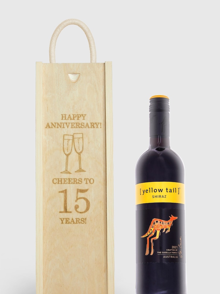 Personalised Happy Anniversary Gift Box with Red Wine by Gifted Drinks - Image 1 of 4