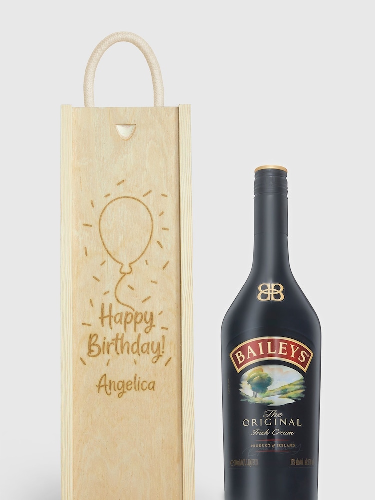 Personalised Happy Birthday Gift Box with Baileys 70cl by Gifted Drinks - Image 1 of 4