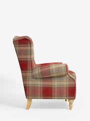 Versatile Check Stirling Red Sherlock Highback Armchair - Image 6 of 9