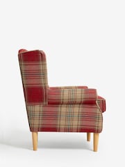 Versatile Check Stirling Red Sherlock Highback Armchair - Image 5 of 7