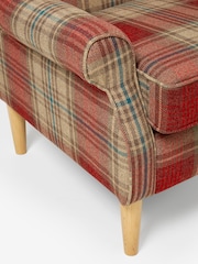 Versatile Check Stirling Red Sherlock Highback Armchair - Image 6 of 7