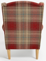 Versatile Check Stirling Red Sherlock Highback Armchair - Image 7 of 7
