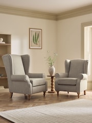 Versatile Check Stirling Red Sherlock Highback Large Armchair - Image 12 of 13