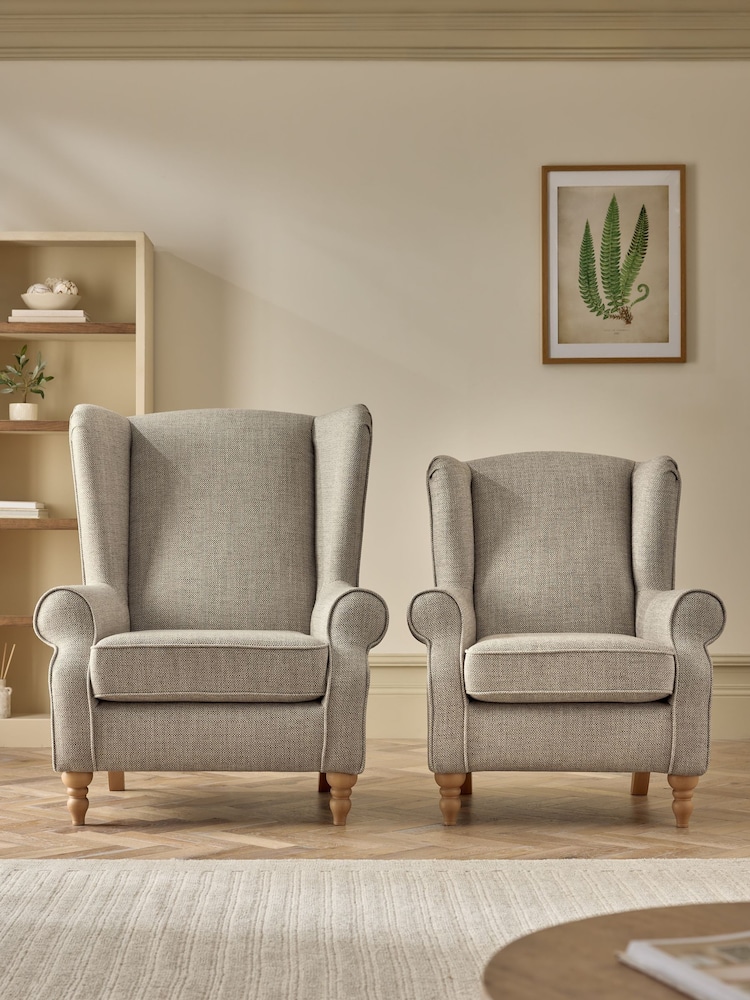 Versatile Check Stirling Red Sherlock Highback Large Armchair - Image 13 of 13 Versatile Check Stirling Red Sherlock Highback Large Armchair - Image 13 of 13