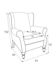 Versatile Check Stirling Red Grande Sherlock Highback Armchair - Image 5 of 9
