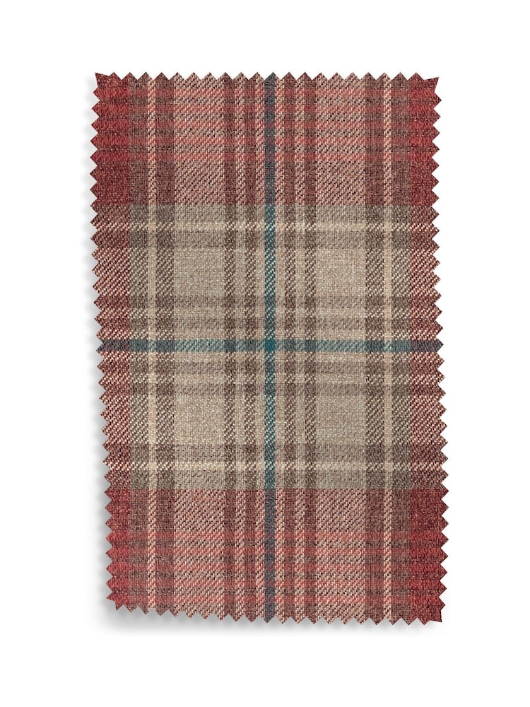 Versatile Check Stirling Red Grande Sherlock Highback Armchair - Image 9 of 9