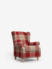 Versatile Check Stirling Red Manual Recliner Sherlock Highback Armchair - Image 4 of 10