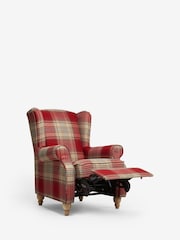 Versatile Check Stirling Red Manual Recliner Sherlock Highback Armchair - Image 5 of 10