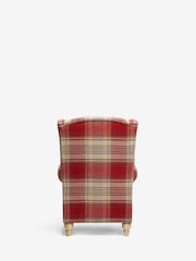 Versatile Check Stirling Red Manual Recliner Sherlock Highback Armchair - Image 7 of 10