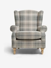 Versatile Check Nevis Grey Sherlock Highback Armchair - Image 3 of 9