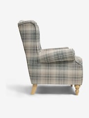 Versatile Check Nevis Grey Sherlock Highback Armchair - Image 6 of 9
