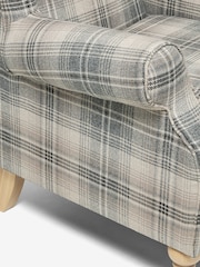 Versatile Check Nevis Grey Sherlock Highback Armchair - Image 8 of 9