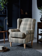 Versatile Check Nevis Grey Small Sherlock Highback Armchair - Image 1 of 1