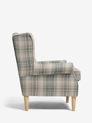 Versatile Check Nevis Grey Small Sherlock Highback Armchair - Image 5 of 8