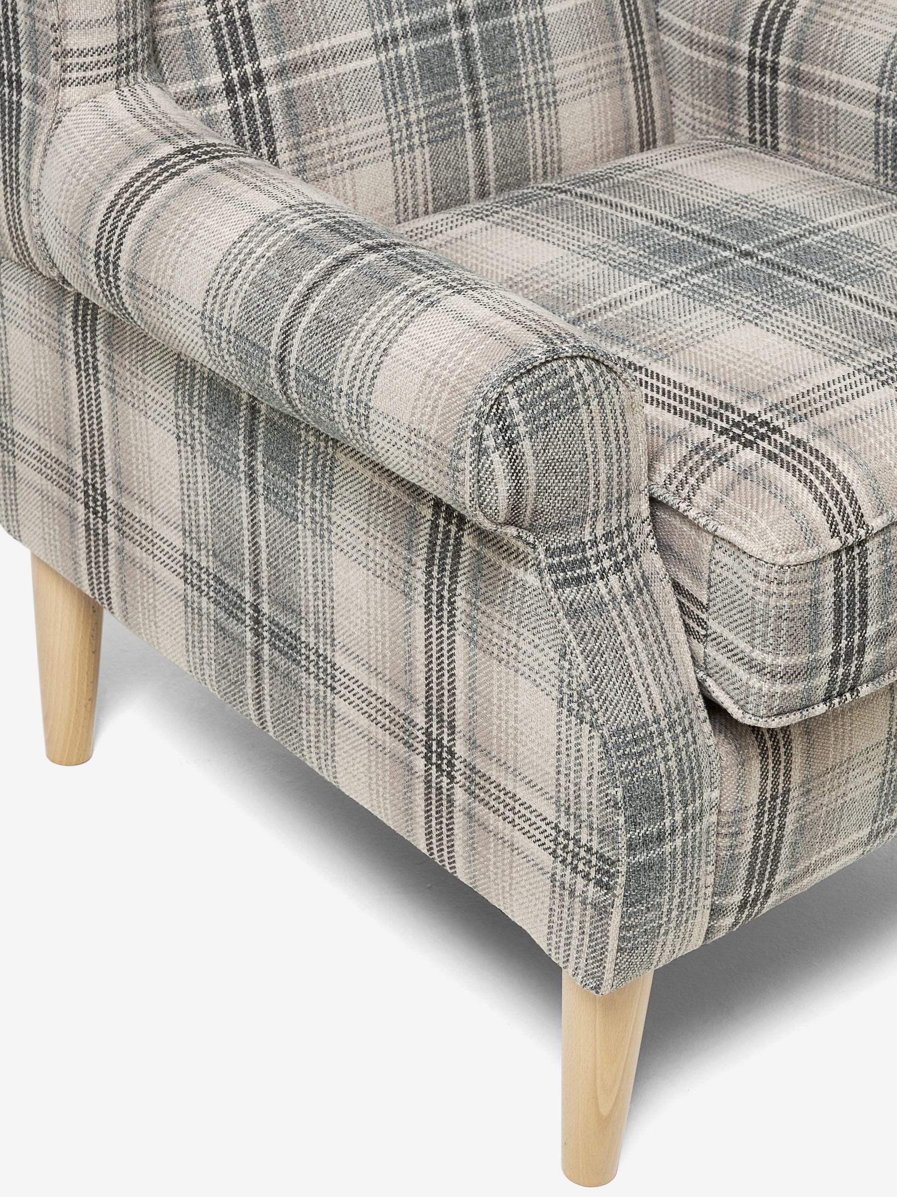 Grey tartan armchair next discount