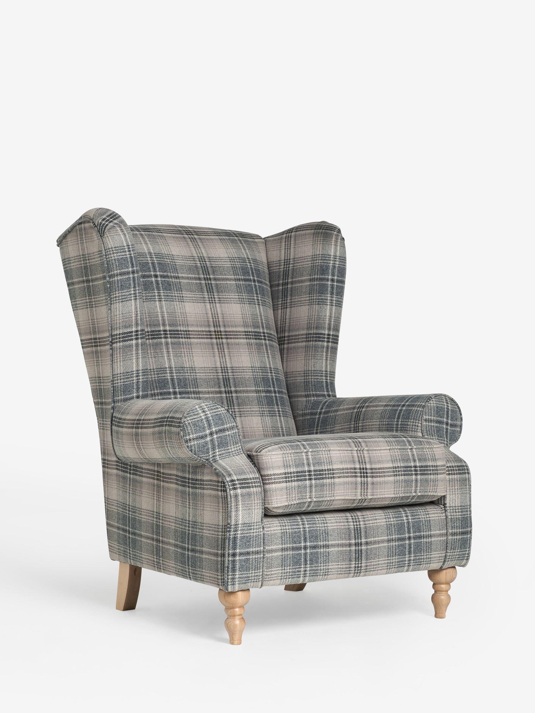 Buy Versatile Check Nevis Grey Grande Sherlock Highback Armchair from the Next UK online shop