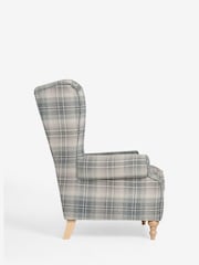 Versatile Check Nevis Grey Grande Sherlock Highback Armchair - Image 6 of 9