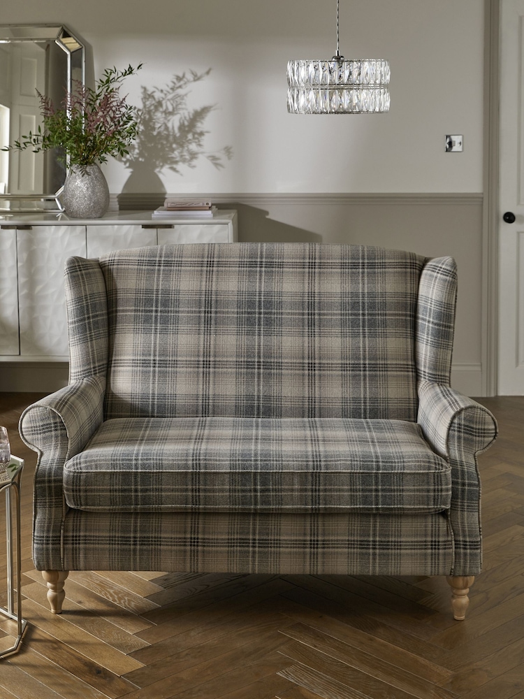 Versatile Check Nevis Grey Sherlock 2 Seater Sofa - Image 1 of 7