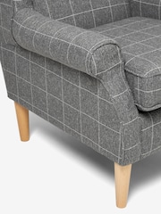 Tweedy Check Lawson Mid Grey Small Sherlock Highback Armchair - Image 5 of 7
