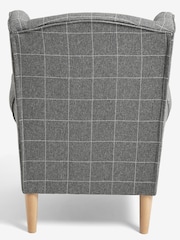 Tweedy Check Lawson Mid Grey Small Sherlock Highback Armchair - Image 6 of 7