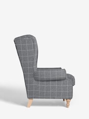 Tweedy Check Lawson Mid Grey Grande Sherlock Highback Armchair - Image 6 of 9