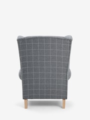 Tweedy Check Lawson Mid Grey Grande Sherlock Highback Armchair - Image 7 of 9