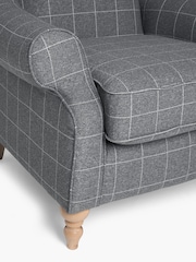 Tweedy Check Lawson Mid Grey Grande Sherlock Highback Armchair - Image 8 of 9